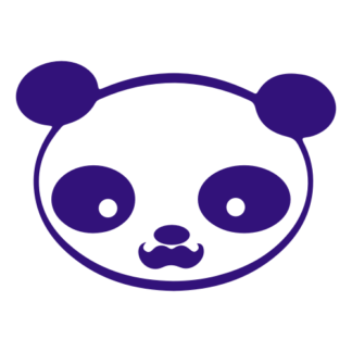 Young Panda Funny Moustache Decal (Purple)